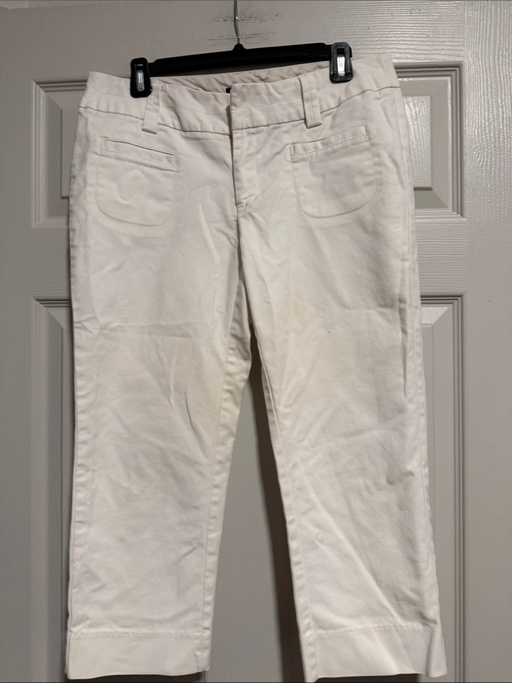 White Cropped Ponte Pants